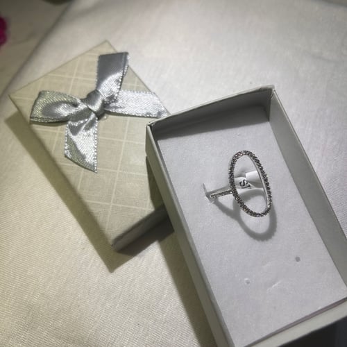 Silver oval ring