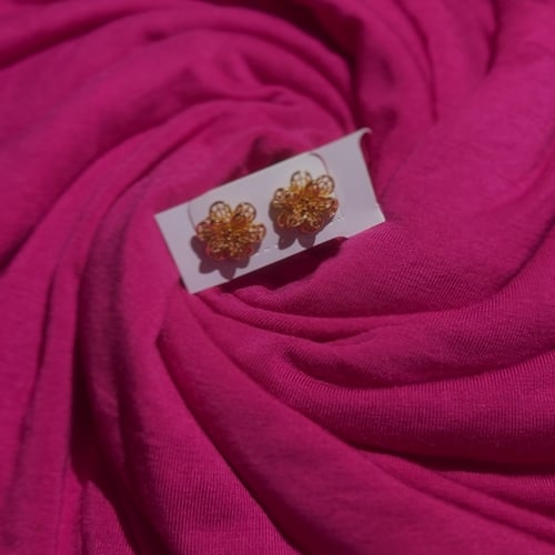 Gold flower earrings